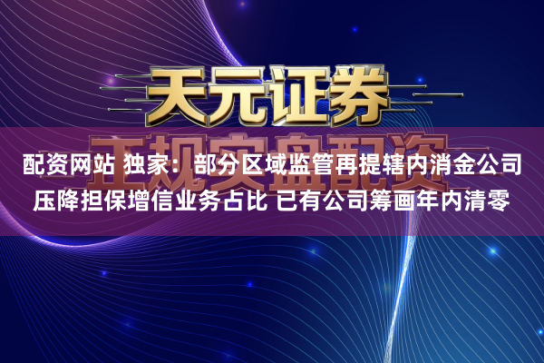 配资网站 独家：部分区域监管再提辖内消金公司压降担保增信业务占比 已有公司筹画年内清零